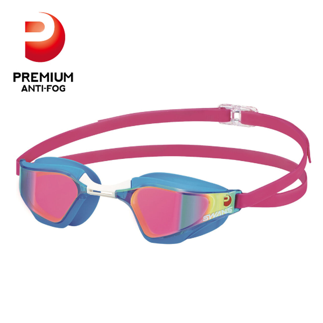 SWANS VALKYRIE SR72MPAF Sky Blue x Flash Ruby Mirror SWIM GOGGLE